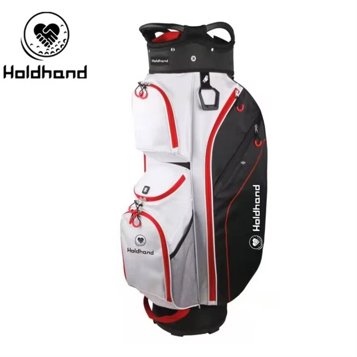 Space-Efficient Golf Satchel Equipped With 15-tier Club Arrangement, Dedicated Putter Rest, Multi-functional Pockets, Cool-drink Compartment, Ergonomic Carry System, And Quick-release Rain Cover – Unisex.