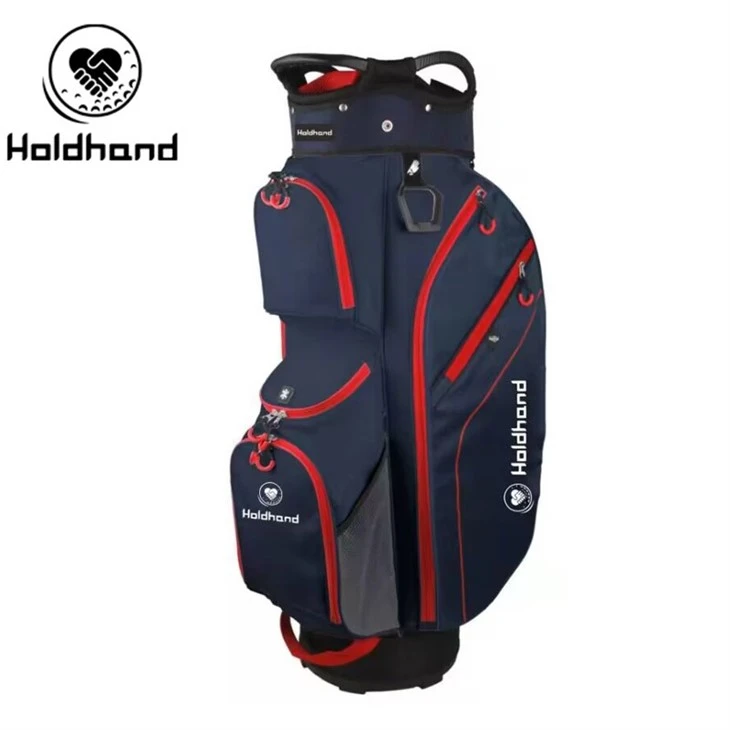Space-Efficient Golf Satchel Equipped With 15-tier Club Arrangement, Dedicated Putter Rest, Multi-functional Pockets, Cool-drink Compartment, Ergonomic Carry System, And Quick-release Rain Cover – Unisex.