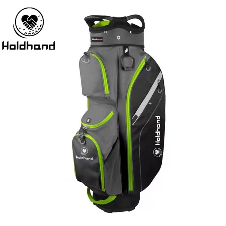 Space-Efficient Golf Satchel Equipped With 15-tier Club Arrangement, Dedicated Putter Rest, Multi-functional Pockets, Cool-drink Compartment, Ergonomic Carry System, And Quick-release Rain Cover – Unisex.