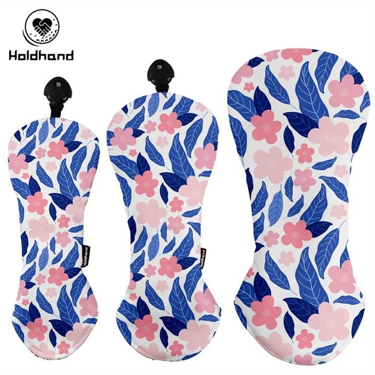 IRON HEAD GOLF COVERS CUSTOM Flower PRINTING LOGO PU LEATHER