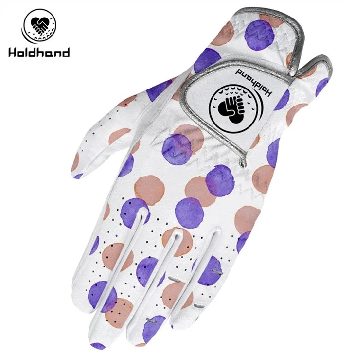 Circle Point Design Printing Golf Glove - Lightweight And Soft Cabretta Leather Golf Glove For Men & Woman