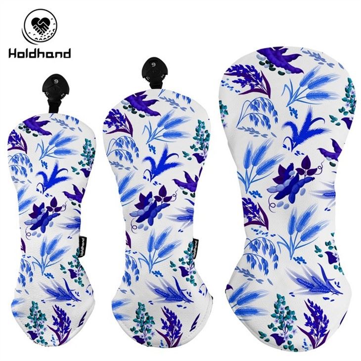 Custom Made Golf Club Headcovers Pu Leather Simple Design Golf Driver Wood Head Cover Sets With Embroidery Logo