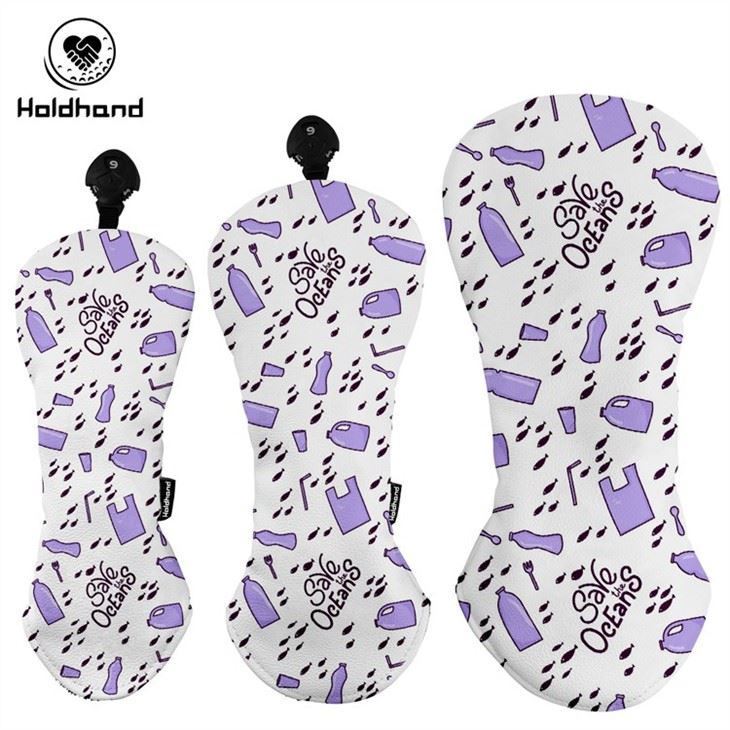 Custom Made Golf Club Headcovers Pu Leather Simple Design Golf Driver Wood Head Cover Sets With Embroidery Logo