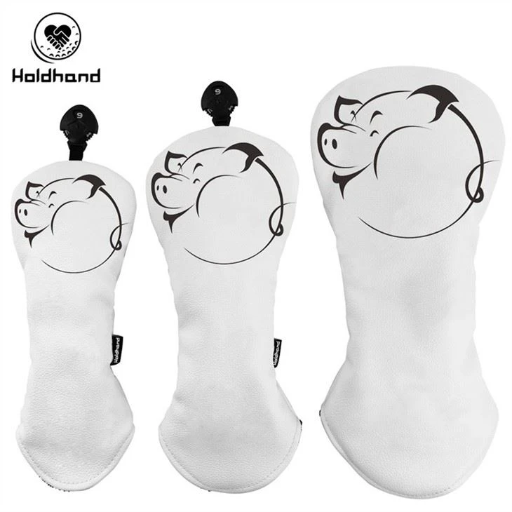 Custom Made Golf Club Headcovers Pu Leather Simple Design Golf Driver Wood Head Cover Sets With Embroidery Logo