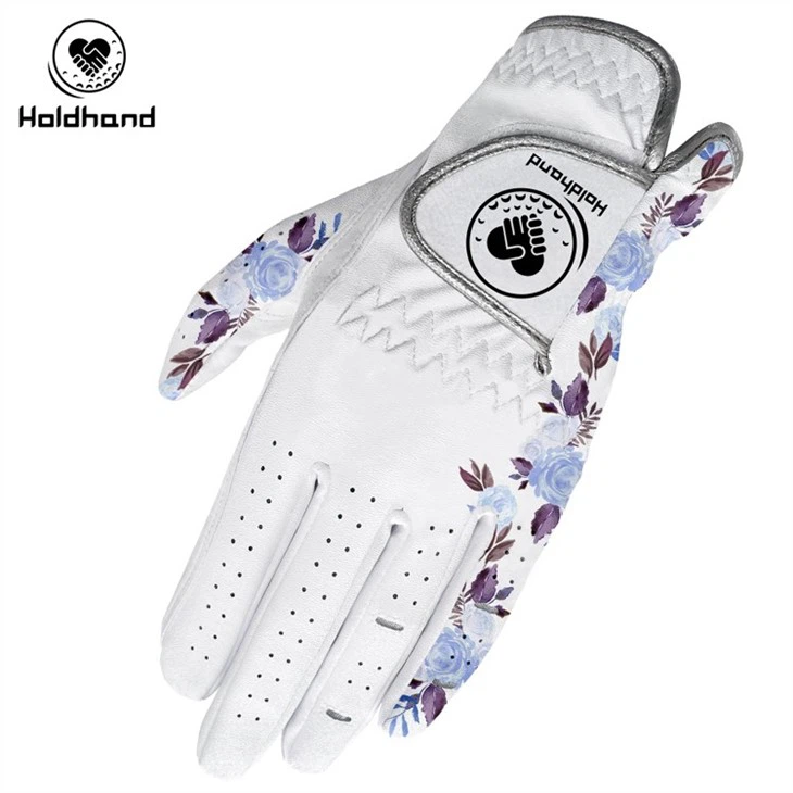 Flower Printing Golf Glove - Lightweight And Soft Cabretta Leather Golf Glove For Men & Woman