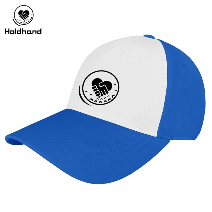 Two-color Patchwork Fabric Golf Cap Embroidery Logo Adjustable Back Closure